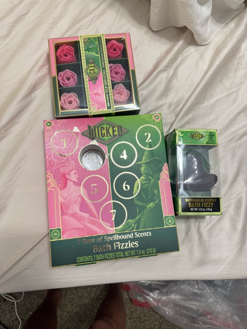 Wicked 7 Days of Spellbound Scents Bath Fizzies Set - Pink & Green